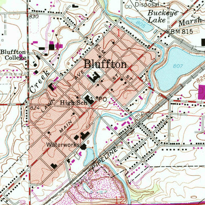 United States Geological Survey Bluffton, OH (1960, 24000-Scale) digital map