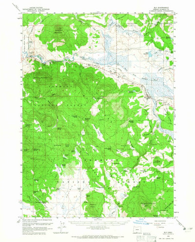 United States Geological Survey Bly, OR (1960, 62500-Scale) digital map