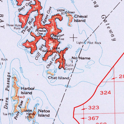 United States Geological Survey Blying Sound, AK (1953, 250000-Scale) digital map
