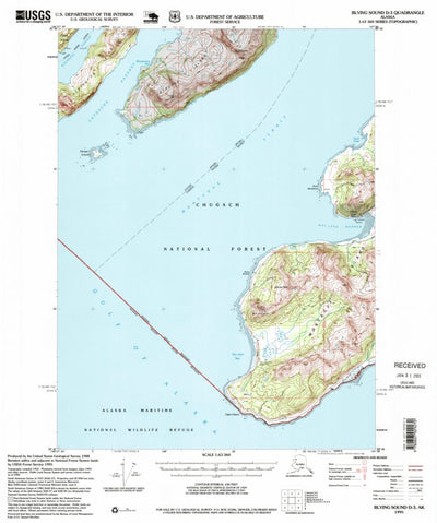 United States Geological Survey Blying Sound D-3, AK (1995, 63360-Scale) digital map