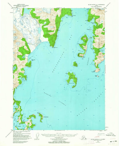 United States Geological Survey Blying Sound D-7, AK (1950, 63360-Scale) digital map