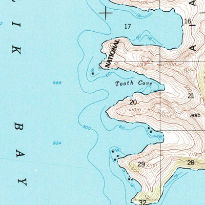 United States Geological Survey Blying Sound D-8, AK (1951, 63360-Scale) digital map