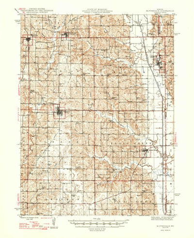 United States Geological Survey Blythedale, MO (1947, 62500-Scale) digital map
