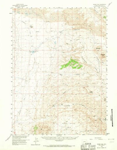United States Geological Survey Boars Tusk, WY (1958, 62500-Scale) digital map