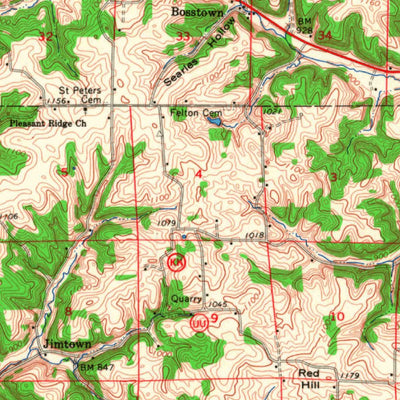 United States Geological Survey Boaz, WI (1966, 62500-Scale) digital map