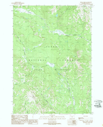 United States Geological Survey Bobcat Ridge, WY (1989, 24000-Scale) digital map