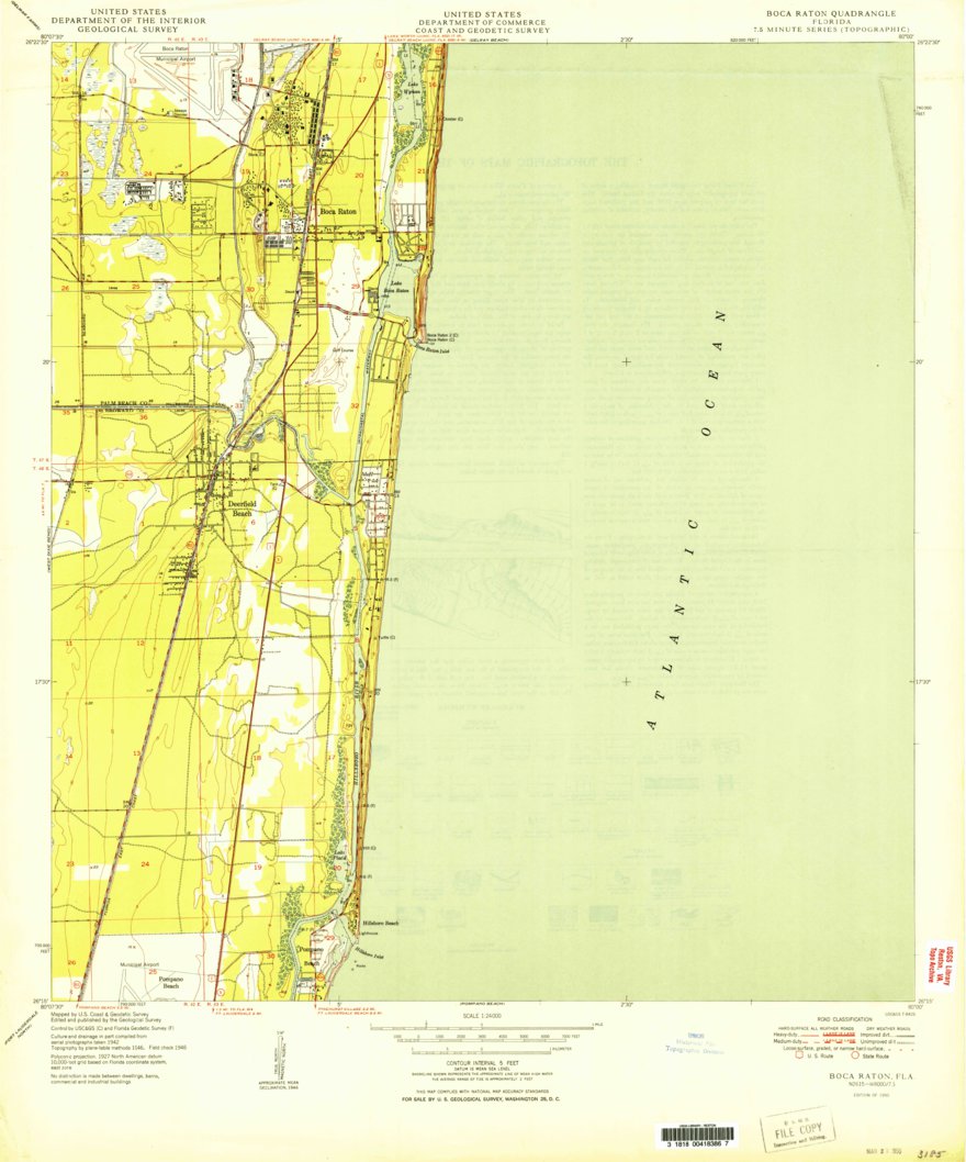 Boca Raton, FL (1950, 24000-Scale) Map by United States Geological ...