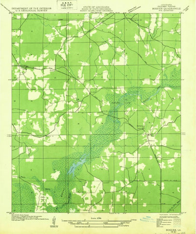 United States Geological Survey Bodcau Lake, LA (1932, 31680-Scale) digital map