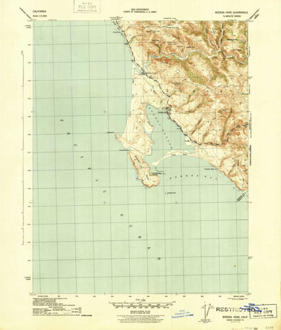 United States Geological Survey Bodega Head, CA (1944, 31680-Scale) digital map