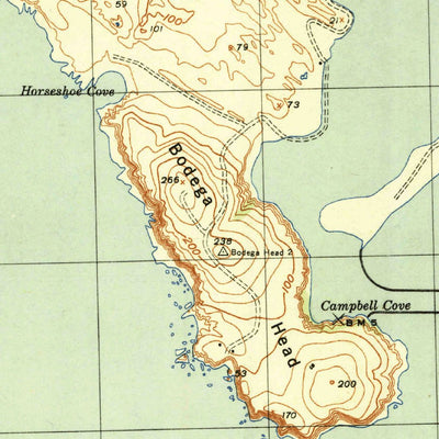 United States Geological Survey Bodega Head, CA (1944, 31680-Scale) digital map