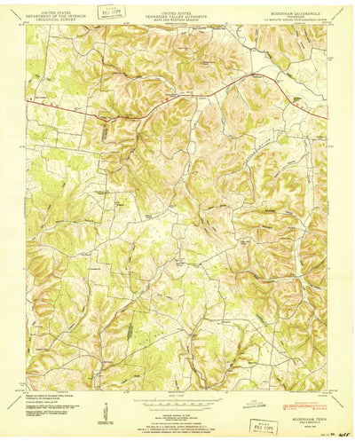 United States Geological Survey Bodenham, TN (1950, 24000-Scale) digital map