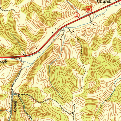 United States Geological Survey Bodenham, TN (1950, 24000-Scale) digital map