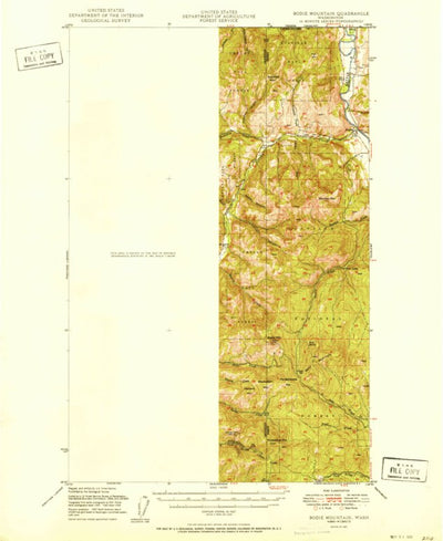 United States Geological Survey Bodie Mountain, WA (1951, 62500-Scale) digital map