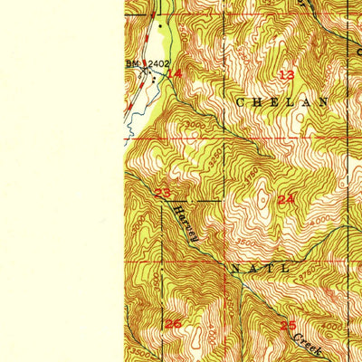 United States Geological Survey Bodie Mountain, WA (1951, 62500-Scale) digital map