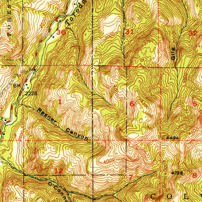 United States Geological Survey Bodie Mountain, WA (1951, 62500-Scale) digital map