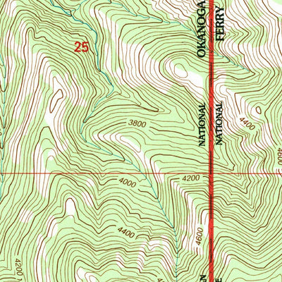 United States Geological Survey Bodie Mountain, WA (1992, 24000-Scale) digital map