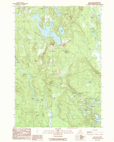 United States Geological Survey Bog Lake, ME (1990, 24000-Scale) digital map