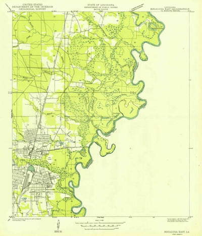 United States Geological Survey Bogalusa East, LA-MS (1949, 31680-Scale) digital map