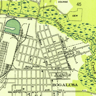 United States Geological Survey Bogalusa East, LA-MS (1949, 31680-Scale) digital map