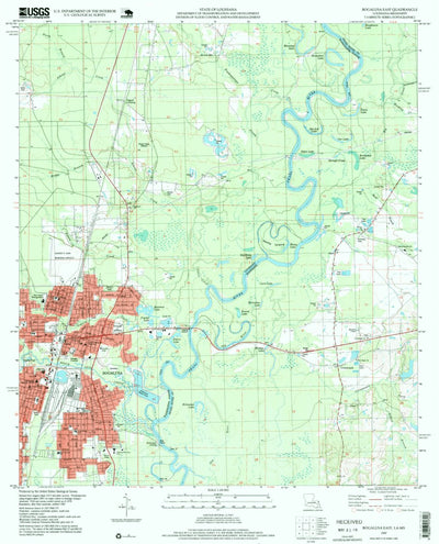 United States Geological Survey Bogalusa East, LA-MS (1997, 24000-Scale) digital map