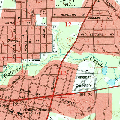United States Geological Survey Bogalusa East, LA-MS (1997, 24000-Scale) digital map