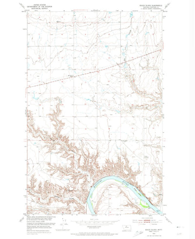 United States Geological Survey Boggs Island, MT (1953, 24000-Scale) digital map