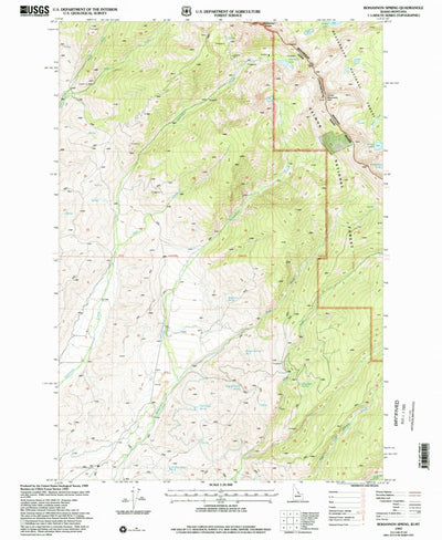 United States Geological Survey Bohannon Spring, ID-MT (1997, 24000-Scale) digital map