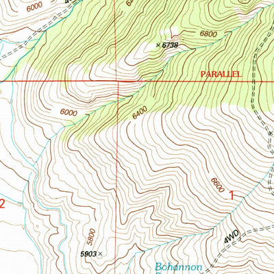 United States Geological Survey Bohannon Spring, ID-MT (1997, 24000-Scale) digital map