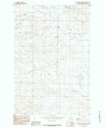 United States Geological Survey Bohemian Corners, MT (1985, 24000-Scale) digital map