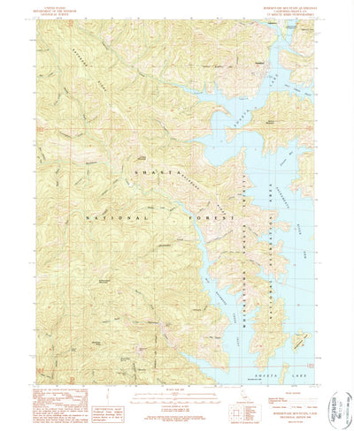 United States Geological Survey Bohemotash Mountain, CA (1990, 24000-Scale) digital map