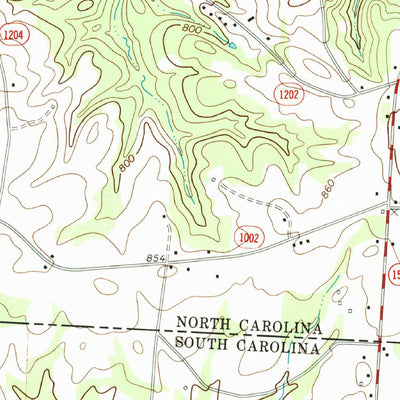 United States Geological Survey Boiling Springs South, NC-SC (1971, 24000-Scale) digital map