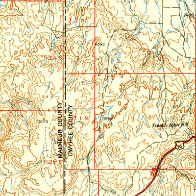 United States Geological Survey Boise, ID-OR (1958, 250000-Scale) digital map