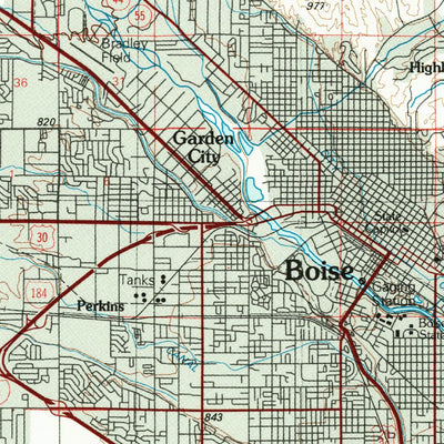 United States Geological Survey Boise, ID-OR (1981, 100000-Scale) digital map