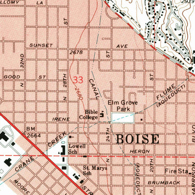 United States Geological Survey Boise North, ID (1972, 24000-Scale) digital map