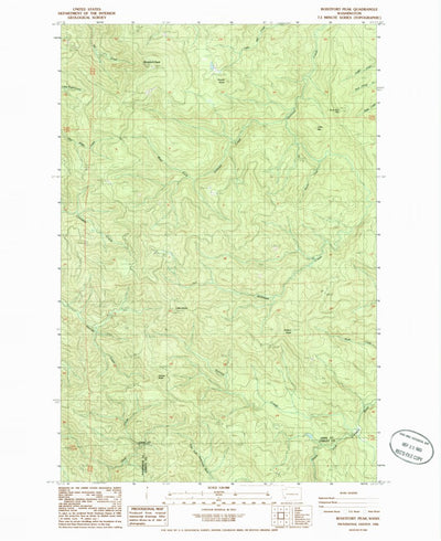 United States Geological Survey Boistfort Peak, WA (1986, 24000-Scale) digital map