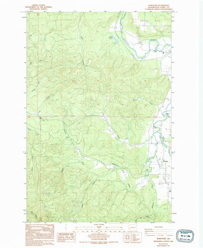 United States Geological Survey Boistfort, WA (1986, 24000-Scale) digital map