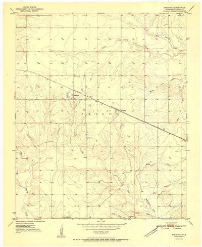 United States Geological Survey Bokhoma, OK (1951, 24000-Scale) digital map