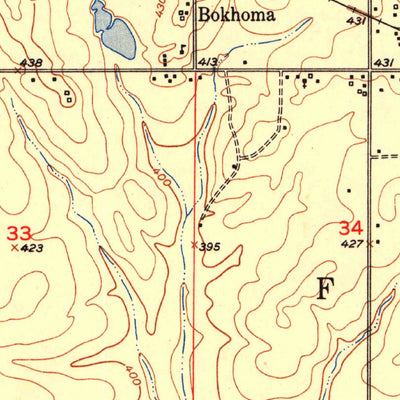 United States Geological Survey Bokhoma, OK (1951, 24000-Scale) digital map