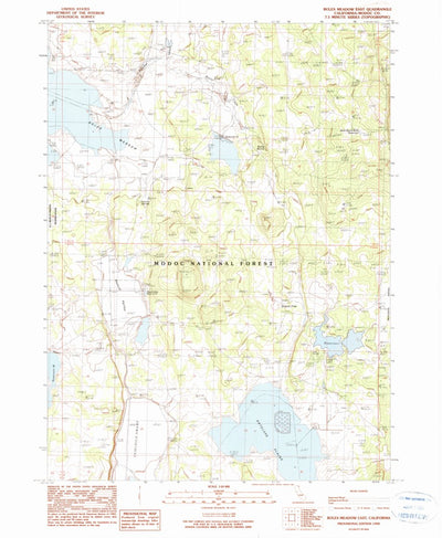 United States Geological Survey Boles Meadow East, CA (1990, 24000-Scale) digital map