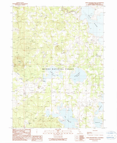 United States Geological Survey Boles Meadow West, CA (1990, 24000-Scale) digital map