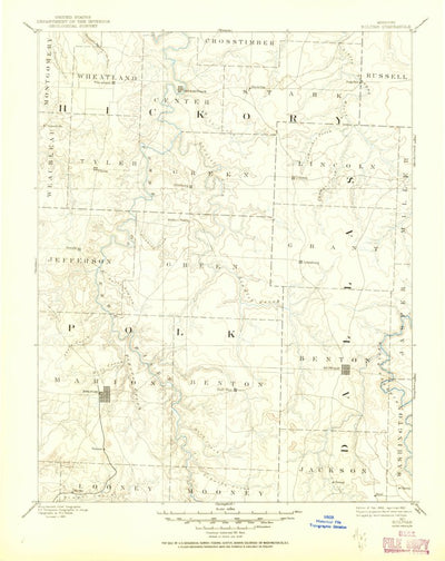 United States Geological Survey Bolivar, MO (1892, 125000-Scale) digital map
