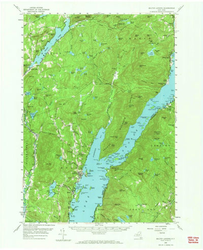 United States Geological Survey Bolton Landing, NY (1958, 62500-Scale) digital map