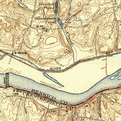 United States Geological Survey Bon Air, VA (1942, 31680-Scale) digital map