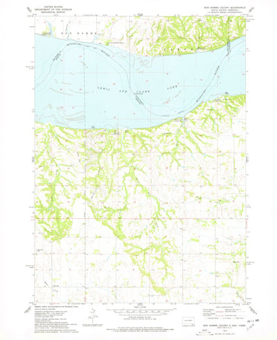 United States Geological Survey Bon Homme Colony, SD-NE (1974, 24000-Scale) digital map