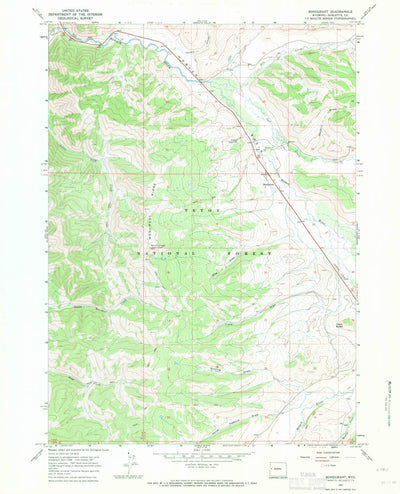 United States Geological Survey Bondurant, WY (1967, 24000-Scale) digital map