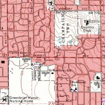 United States Geological Survey Bondville, IL (1970, 24000-Scale) digital map