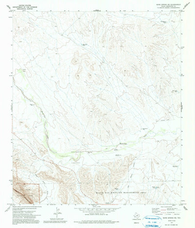 United States Geological Survey Bone Spring NE, TX (1971, 24000-Scale) digital map