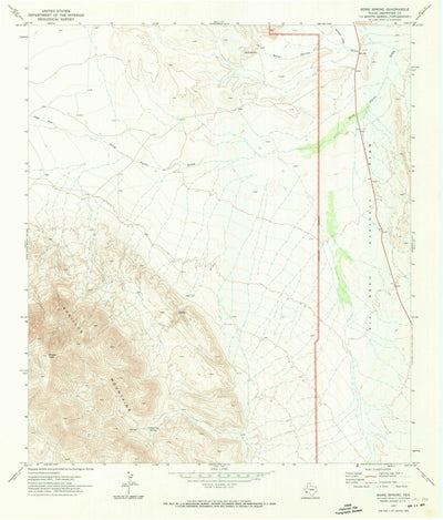 United States Geological Survey Bone Spring, TX (1971, 24000-Scale) digital map