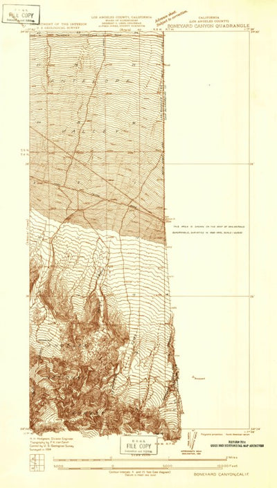 United States Geological Survey Boneyard Canyon, CA (1934, 24000-Scale) digital map