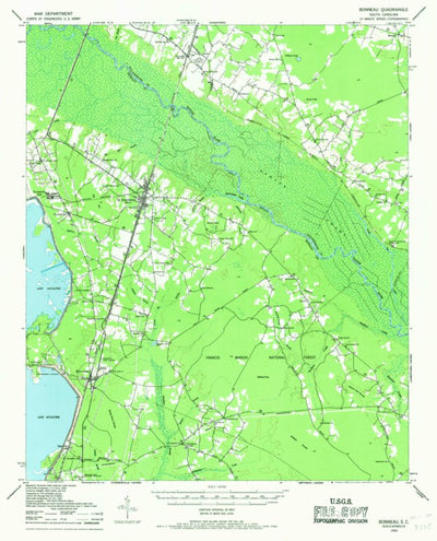 United States Geological Survey Bonneau, SC (1943, 62500-Scale) digital map
